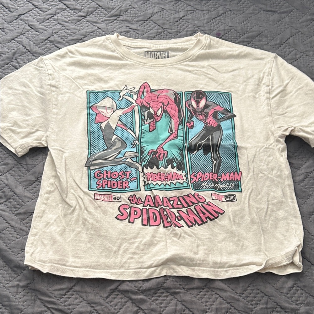 Marvel Cream Spider-Man Trio Tee